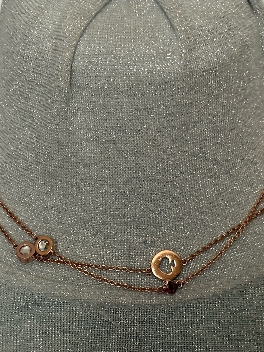 kate spade Rose Gold Spot the Spade Long Crystal Accent Necklace adjustable